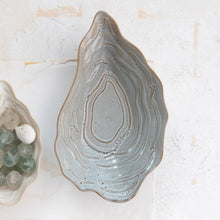 Load image into Gallery viewer, Stoneware Oyster Shell Shaped Bowl, Grey (Each One Will Vary)