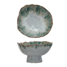 Load image into Gallery viewer, Stoneware Footed Bowl, Reactive Glaze (Each One Will Vary)