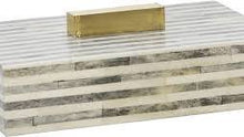 Load image into Gallery viewer, Bone 9" Rectangle Box Light Gray/Gold