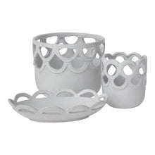 Load image into Gallery viewer, White Ceramic Lattice pot