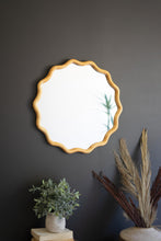 Load image into Gallery viewer, Squiggle Wood Circle Framed Mirror
