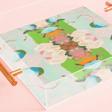 Load image into Gallery viewer, Monet's Garden Green Large  Acrylic Tray