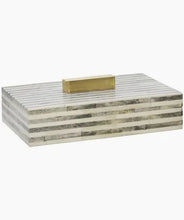 Load image into Gallery viewer, Bone 9" Rectangle Box Light Gray/Gold