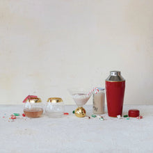 Load image into Gallery viewer, 22 oz. Enameled Stainless Steel Cocktail Shaker w/ Gold Rim, Red