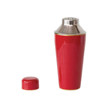 Load image into Gallery viewer, 22 oz. Enameled Stainless Steel Cocktail Shaker w/ Gold Rim, Red