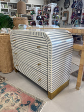 Load image into Gallery viewer, Gray/White Bone Inlay 3 Drawer Waterfall Dresser
