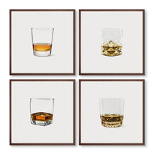 Load image into Gallery viewer, Whiskey Glasses Art Prints - set of 4
