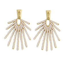 Load image into Gallery viewer, White Sunburst Statement Drop Earrings
