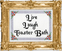 Load image into Gallery viewer, Live, Laugh, Toaster Bath Deluxe Cross Stitch Kit
