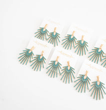 Load image into Gallery viewer, Turquoise Sunburst Statement Drop Earrings
