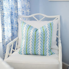 Load image into Gallery viewer, Frond French Blue Indoor Decorative Pillow by Laura Park
