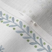 Load image into Gallery viewer, Soft Blue and greens on white Fabric
