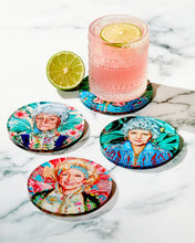 Load image into Gallery viewer, Golden Gals Set of 4 Acrylic Coasters
