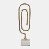 Load image into Gallery viewer, 18&quot; Gold Metal Paperclip Sculpture
