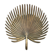 Load image into Gallery viewer, Decorative Cast Aluminum Palm Frond Tray, Antique Brass Finish
