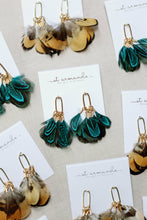 Load image into Gallery viewer, Peacock Feather Fall Statement Tassel Earrings
