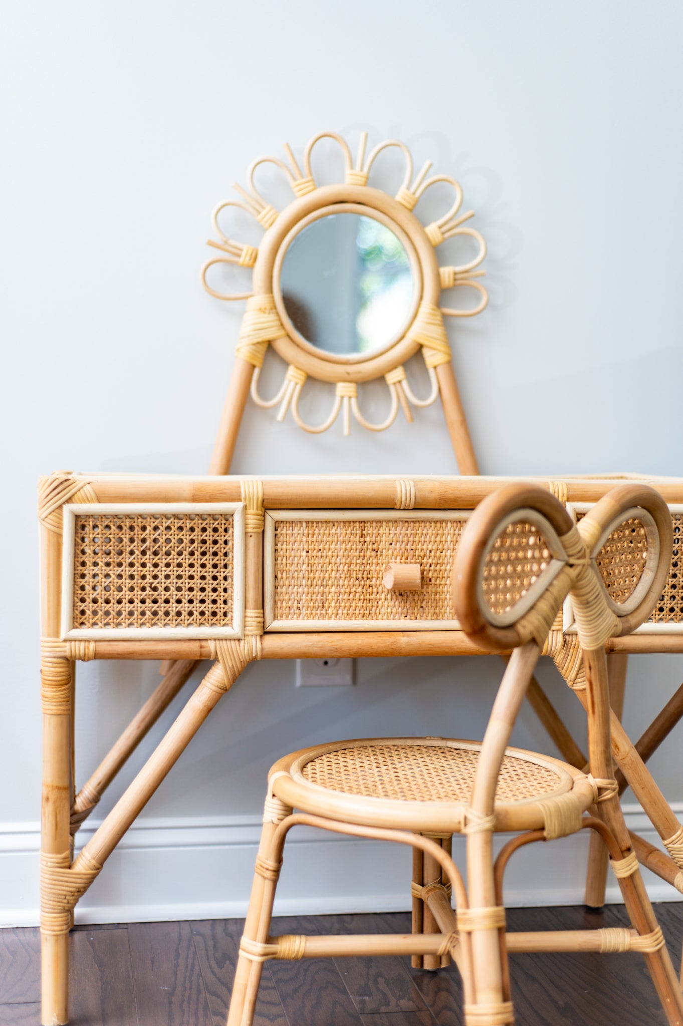 Vanity Bench Rattan Jessie Kids Rattan Vanity – Auden & Avery