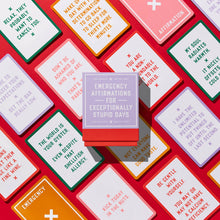 Load image into Gallery viewer, Brass Monkey Emergency Affirmations Exceptionally Stupid Days Card Deck
