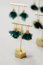 Load image into Gallery viewer, Peacock Feather Fall Statement Tassel Earrings
