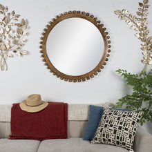 Load image into Gallery viewer, Mango Wood Wall Mirror With Beaded Detailing 35&quot; X 2&quot; X 35&quot;

