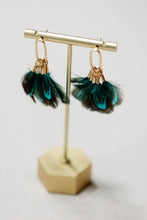 Load image into Gallery viewer, Peacock Feather Fall Statement Tassel Earrings
