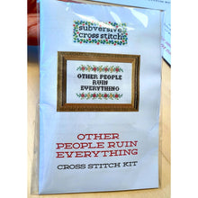 Load image into Gallery viewer, Hot Girls Have Grandma Hobbies Deluxe Cross Stitch Kit
