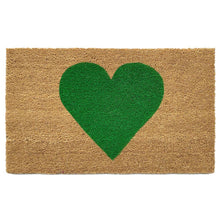 Load image into Gallery viewer, 24" X 36" Brown And Green Heart Outdoor Coir Door Mat
