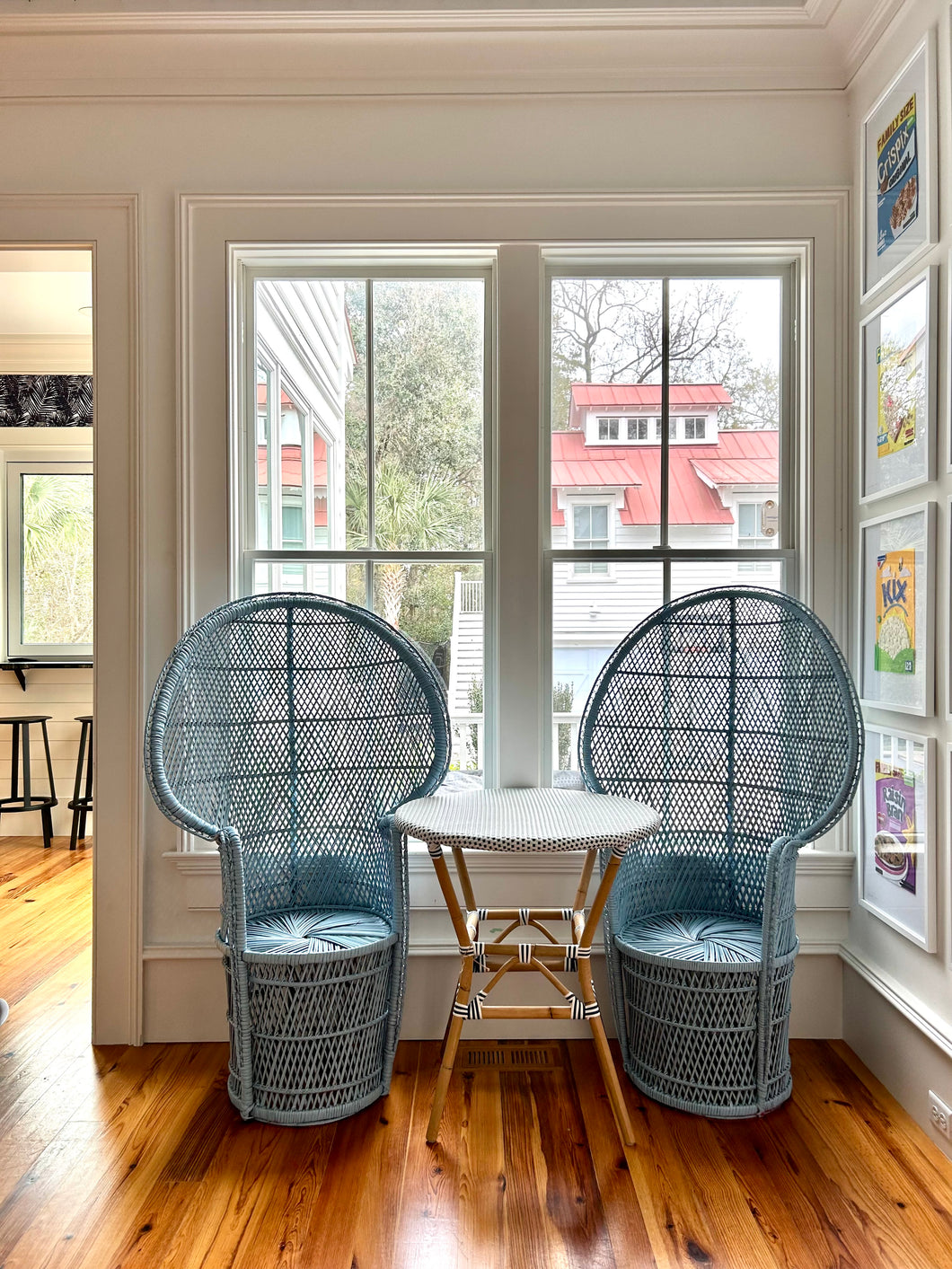 Vale Blue & White Bistro Table