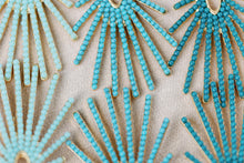 Load image into Gallery viewer, Turquoise Sunburst Statement Drop Earrings
