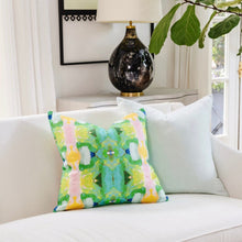 Load image into Gallery viewer, Laura Park 18x18 Boca Bay/Yellow Velvet Pillow
