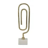 Load image into Gallery viewer, 18&quot; Gold Metal Paperclip Sculpture
