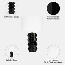 Load image into Gallery viewer, Ceramic 22&quot; Bubble Table Lamp, Black
