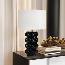 Load image into Gallery viewer, Ceramic 22&quot; Bubble Table Lamp, Black
