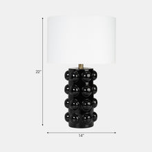 Load image into Gallery viewer, Ceramic 22&quot; Bubble Table Lamp, Black
