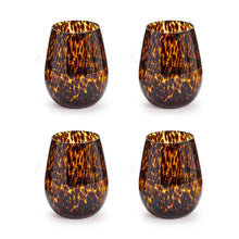 Load image into Gallery viewer, Tortoise Print Stemless Wine Glass 54645
