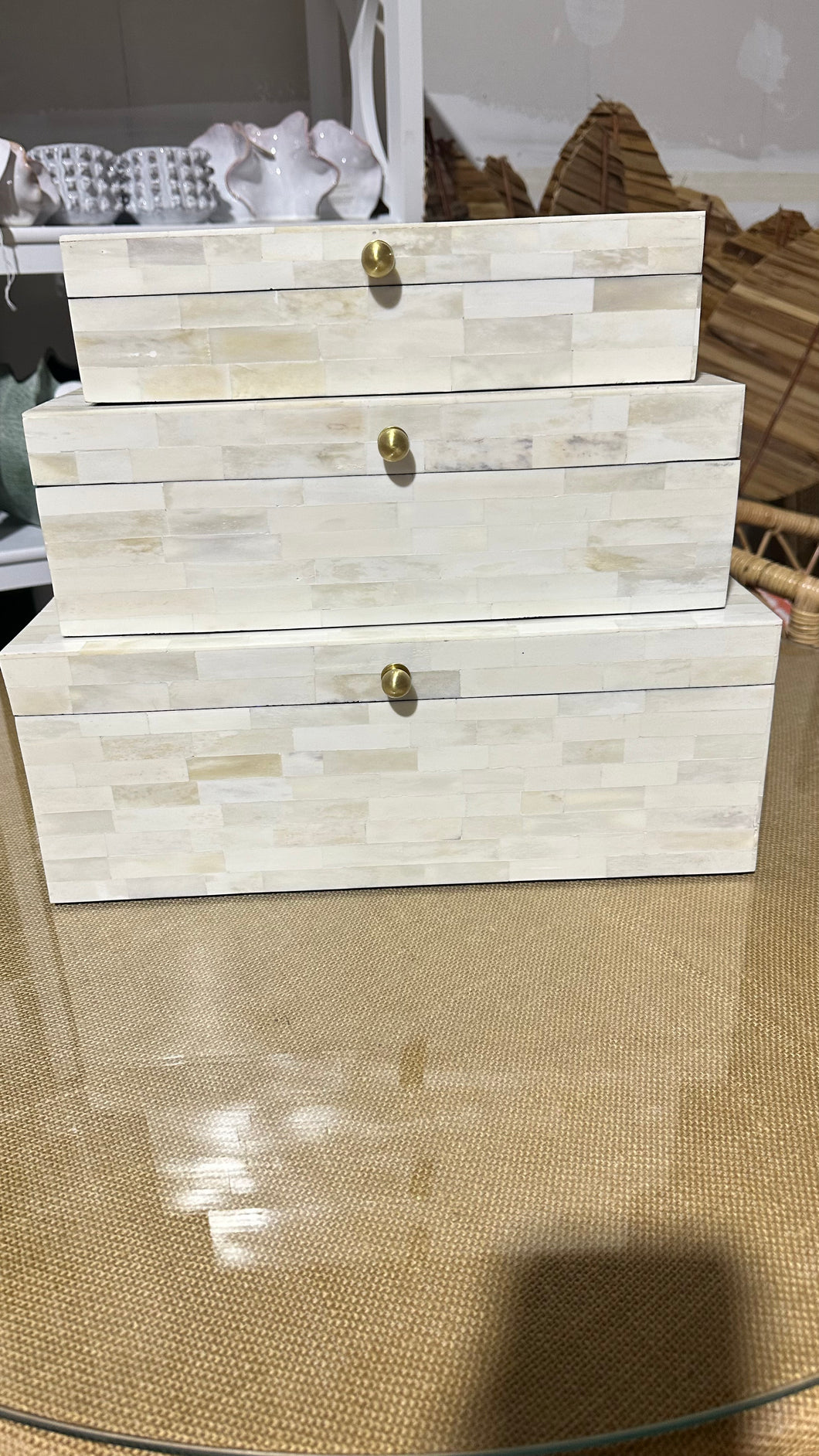 Bone Inlay Decorative Boxes - Multiple Sizes