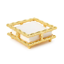 Load image into Gallery viewer, Gold Bamboo Cocktail Napkin Holder - Aluminum
