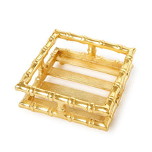 Load image into Gallery viewer, Gold Bamboo Cocktail Napkin Holder - Aluminum
