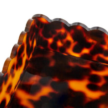 Load image into Gallery viewer, Tortoise Print Scalloped Edge Acrylic Cocktail Napkin Holder - Acrylic
