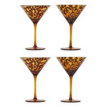 Load image into Gallery viewer, Tortoise Print Martini Glass
