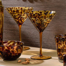 Load image into Gallery viewer, Tortoise Print Martini Glass
