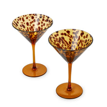 Load image into Gallery viewer, Tortoise Print Martini Glass
