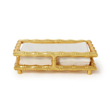 Load image into Gallery viewer, Golden Bamboo Guest Towel / Napkin Holder - Aluminum
