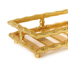 Load image into Gallery viewer, Golden Bamboo Guest Towel / Napkin Holder - Aluminum
