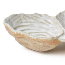Load image into Gallery viewer, 3 Section Oyster Shell Tidbit Dish / Tray
