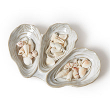 Load image into Gallery viewer, 3 Section Oyster Shell Tidbit Dish / Tray
