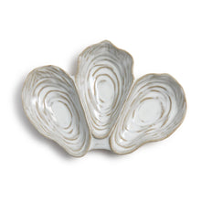 Load image into Gallery viewer, 3 Section Oyster Shell Tidbit Dish / Tray
