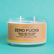 Load image into Gallery viewer, A Candle for Zero Fucks | Funny Candle
