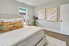 Load image into Gallery viewer, Queen Upholstered Bed - Oblong Mustard Pattern
