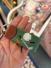 Load image into Gallery viewer, Crossed Clubs Key FOB - sage green
